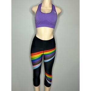 Peloton Rainbow Capri Leggings Pride Athletic Set Gymshark Sports Bra M pride
